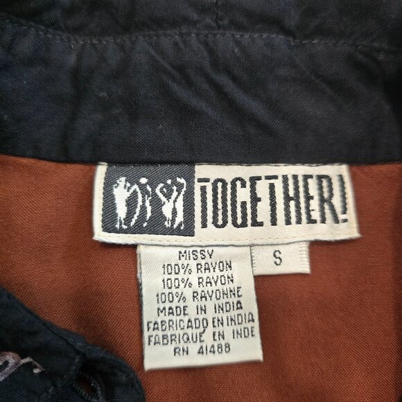 Vintage Together Womens Western Shirt With Floral design Brown 4H show shirt S - Picture 3 of 7